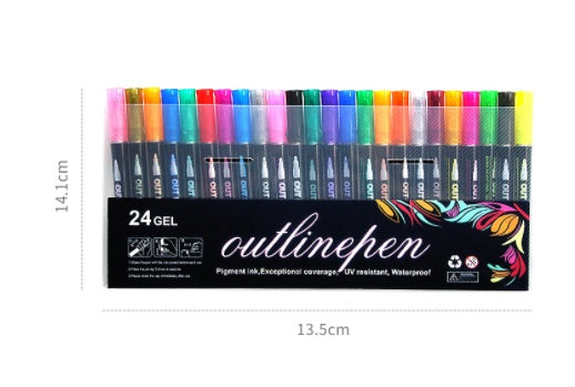 12-color Set Outline Highlighter 6